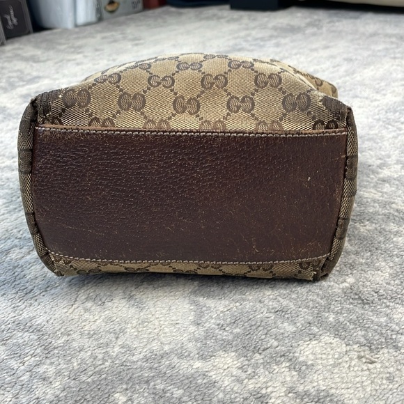 Gucci Monogram GG Small Charmy Tote Bag Brown Bolt Hardware Accent Luxury - Picture 6 of 17